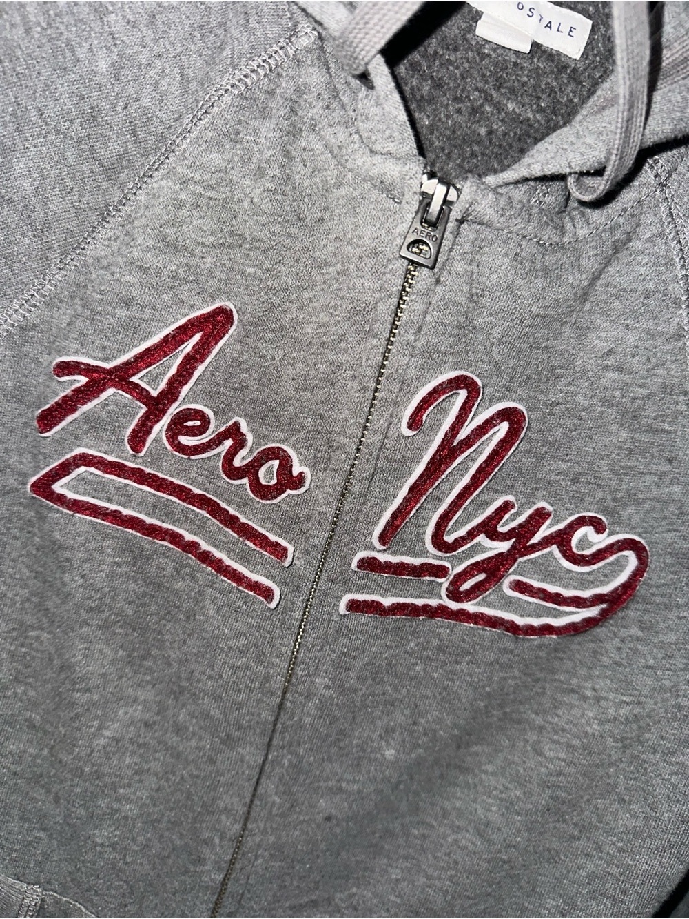 Aeropostale Aero NYC Gray Full Zip Hoodie XS Y2K - Picture 2 of 6